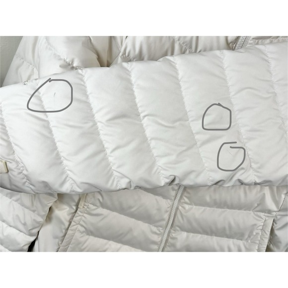 The North Face Womens Down Flare Retro Coat Jacket 500 Ivory Sz Medium #NF0A4P7P - Picture 12 of 12